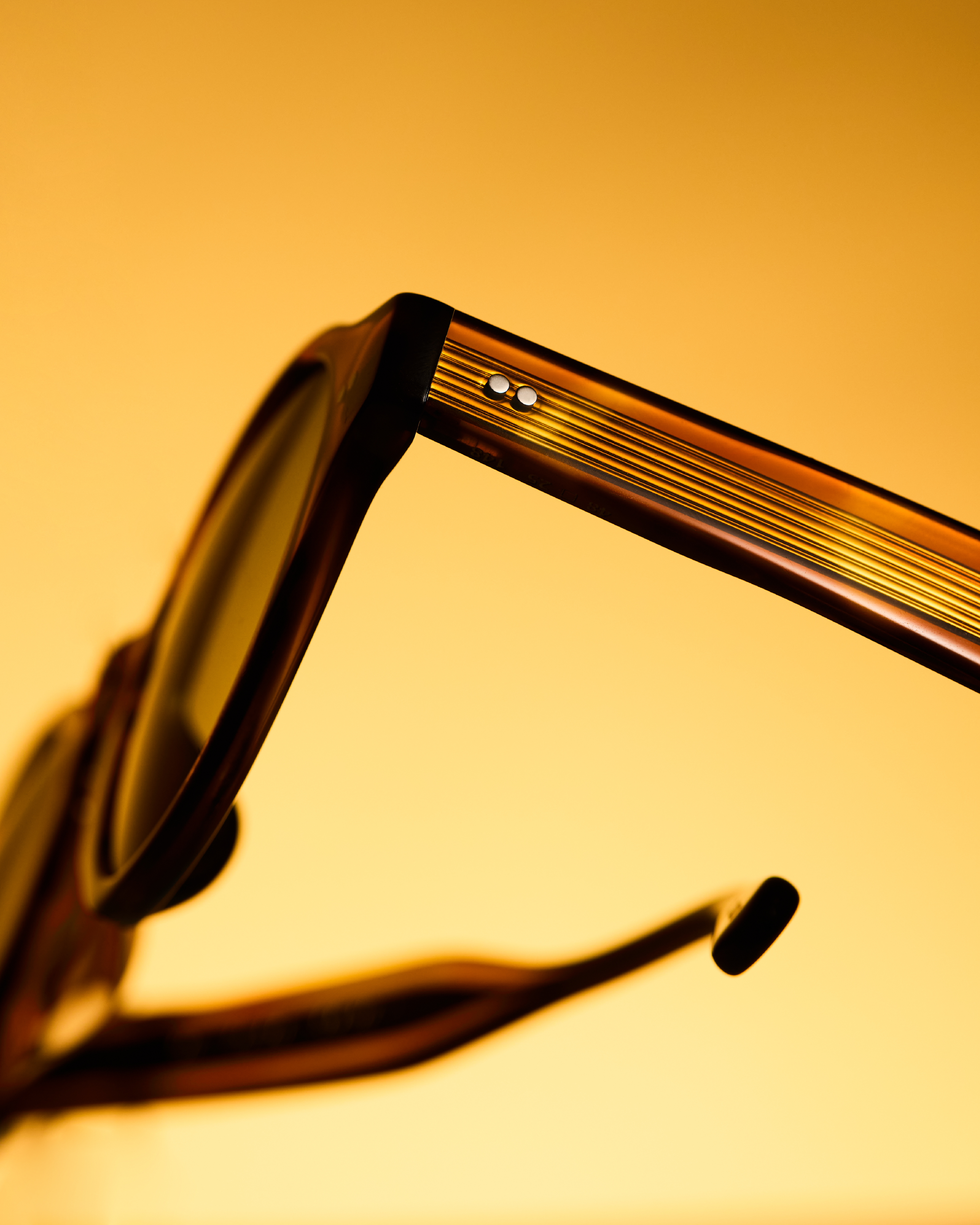 Harlow acetate temple and gold metal hinge